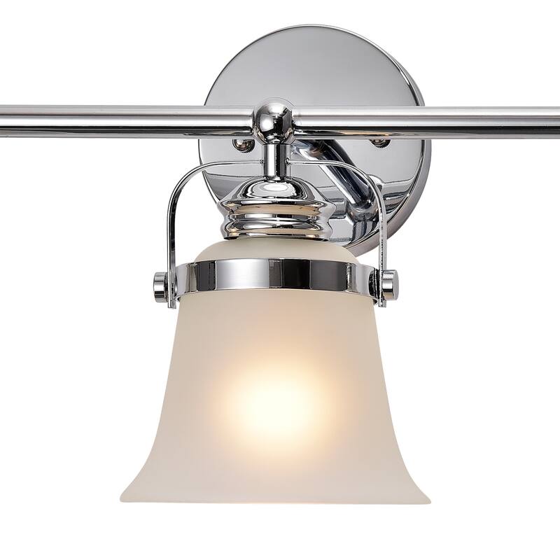 Krishna Chrome 3-Light Wall Sconce with Frosted Glass Shade