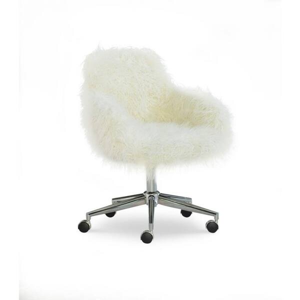 Amber Off White Faux Fur Office Chair 21586022 Amber Off White Faux Fur Office Chair