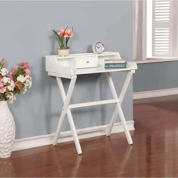 Shop Clover White Folding Desk Free Shipping Today Overstock