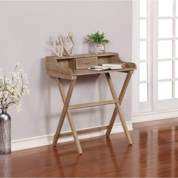 Shop Clover Gray Wash Folding Desk Free Shipping Today