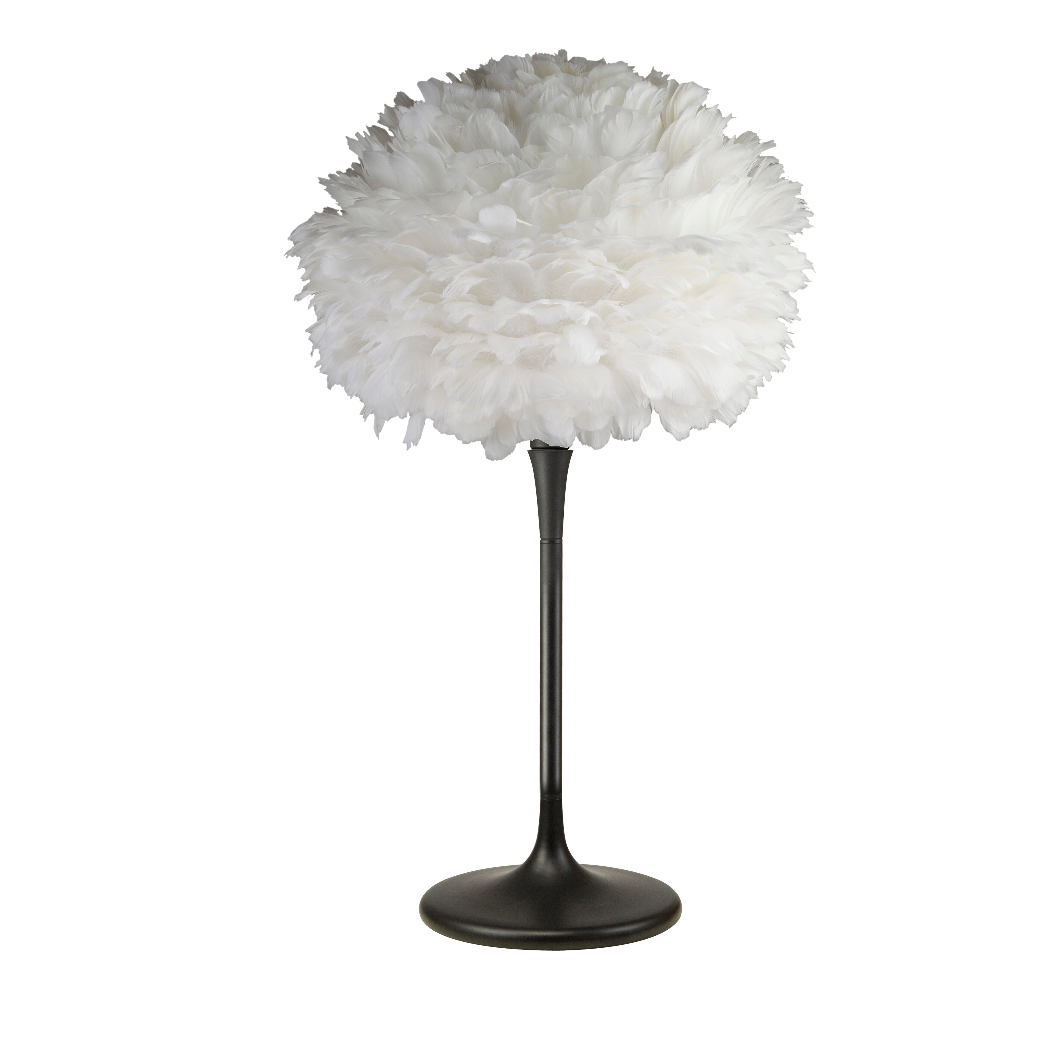black feather table lamp