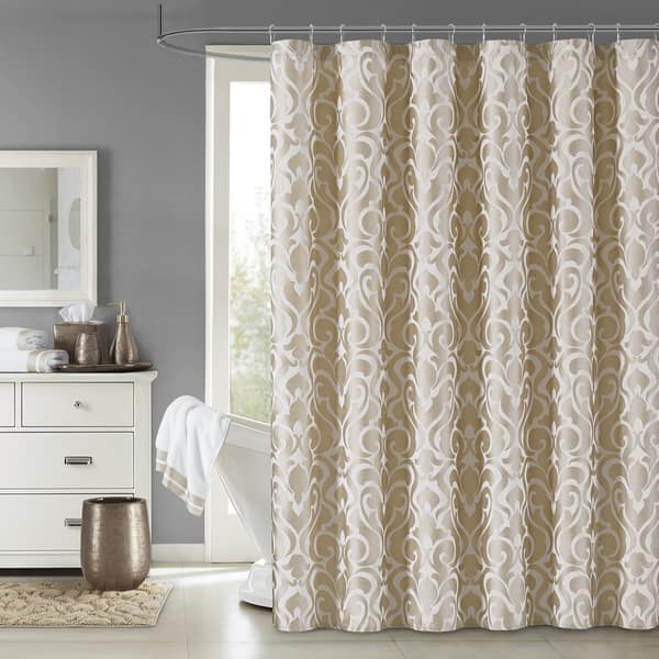 Shop Five Queens Court Leo Woven Jacquard Shower Curtain On Sale