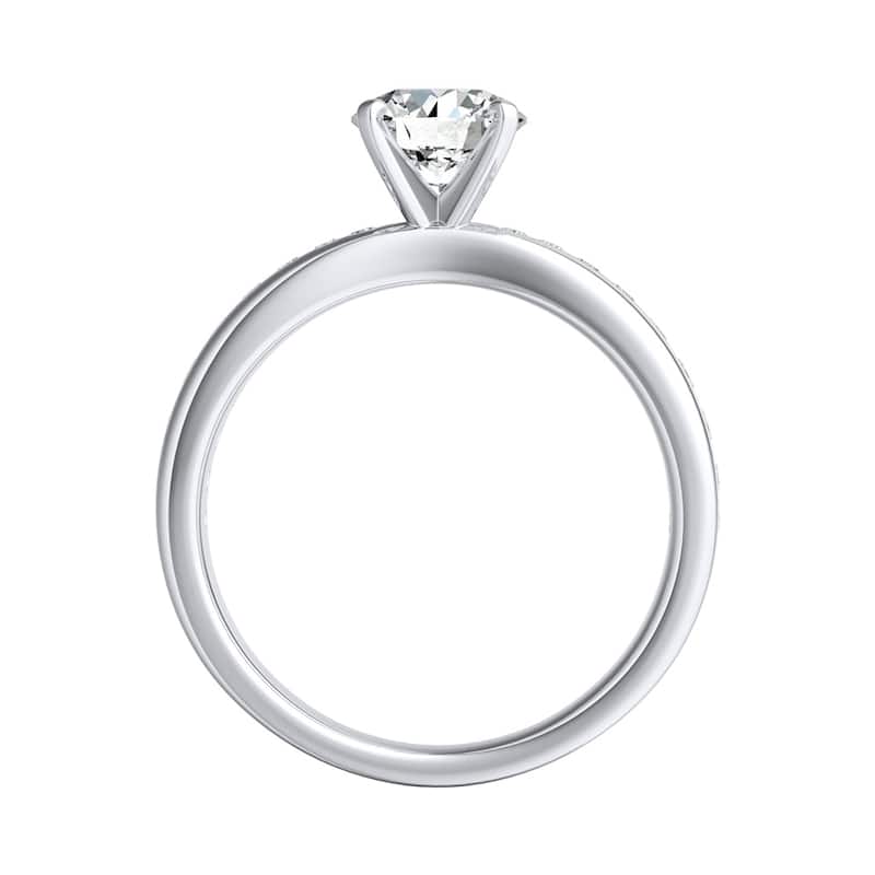 Auriya 14k Gold 3/4ct Classic Moissanite and Diamond Engagement Ring 1/3ctw