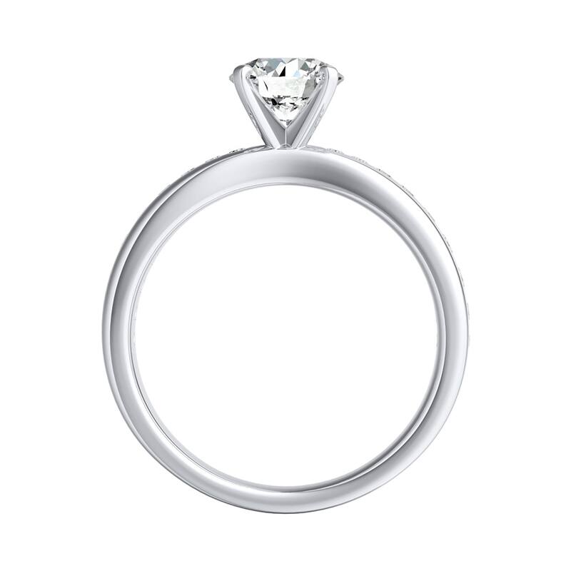 Auriya 14k Gold 2 1/2ct Classic Moissanite and Diamond Engagement Ring 1/3ctw