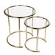 preview thumbnail 3 of 3, Danya B. Nested Round End Side Tables Gold with Clear Glass (Set of 2)