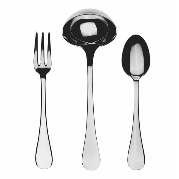 Mepra 3-piece Stainless Steel Brescia Serving Set (Fork, Spoon, and Ladle)