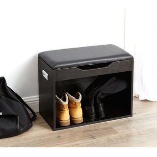 Yak About It Compact Boot Rack Bench with Top Cushion - Black - Bed ...