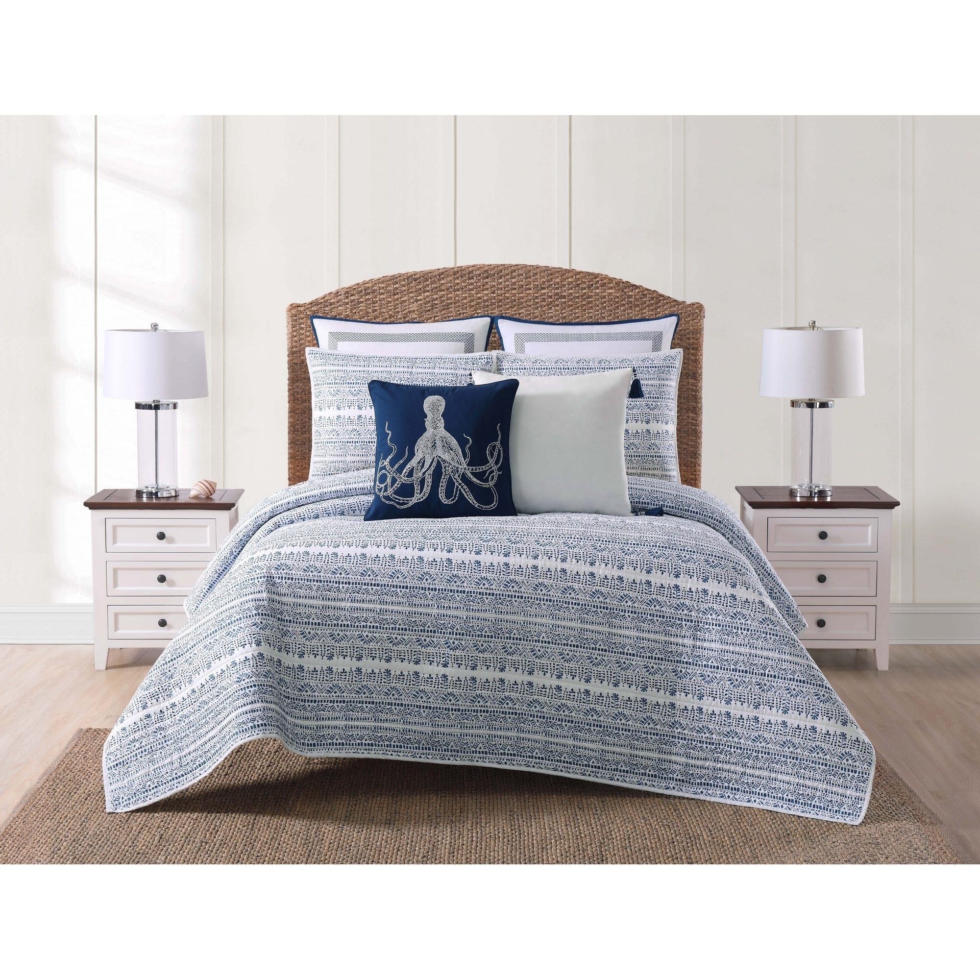 Oceanfront Resort Reef Point Printed 3 Piece Quilt Set