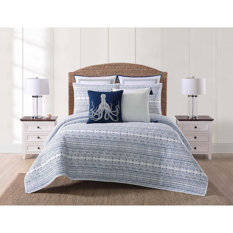 Oceanfront Resort Reef Point Printed 3 Piece Quilt Set