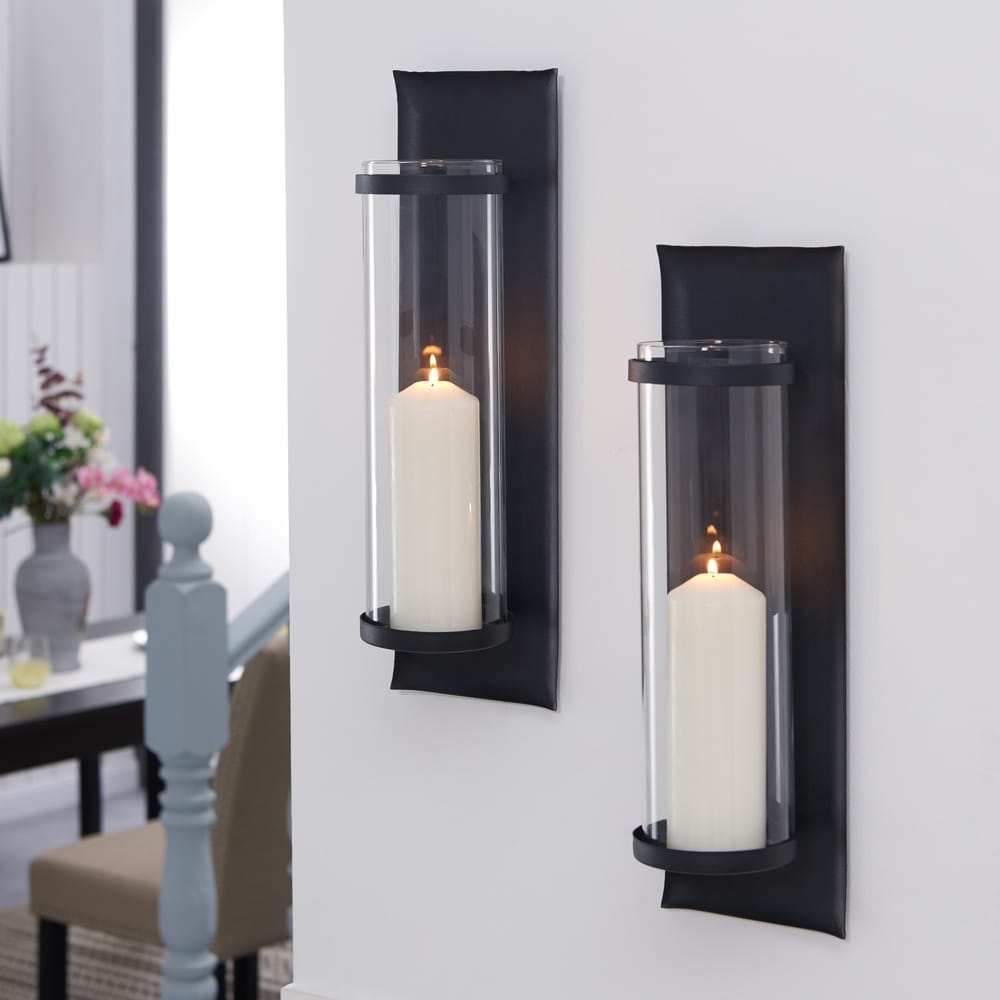 Xgj Iron Wall Candle Sconce Holder Mounted Pillar Candle Sconces Holder Wall Sconces Decor For Bedroom Dining Room Living Room Bathroom Set Of 2 Color Black Candle Sconces Home Kitchen Rayvoltbike Com