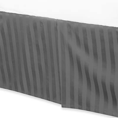 100 Percent Cotton 500 Thread Count Damask Stripe 15-inch Drop Bed Skirt