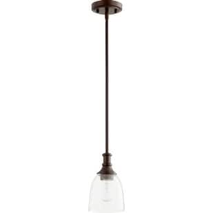 Quorum International Richmond Family 1 Light Clear Seeded Mini Pendant Light. - Oiled Bronze