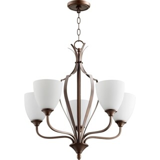 Quorum International Jardin Family 5 Light Uplight Chandelier (Bronze - Oiled Bronze) - Chandeliers For Bedrooms by Overstock.com