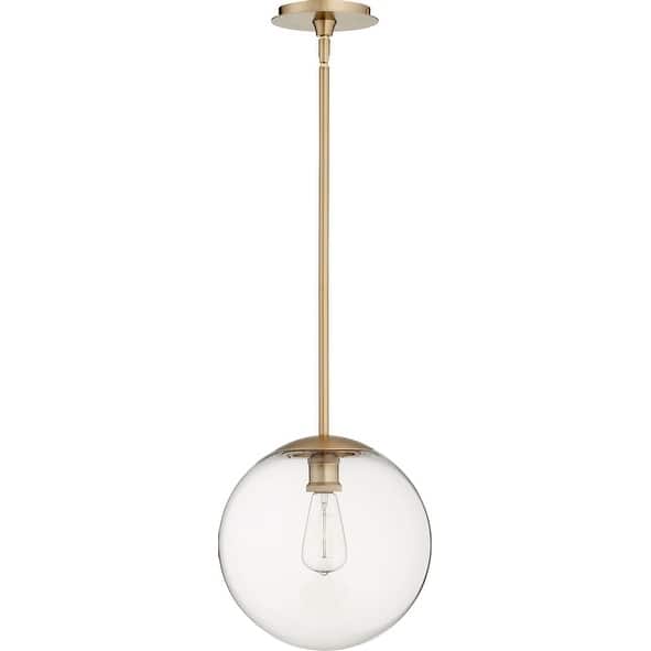 Quorum International Clear Globe Pendant Family. 1 Light Clear Screw On Sphere Glass Downlight. - Brass - Aged Brass