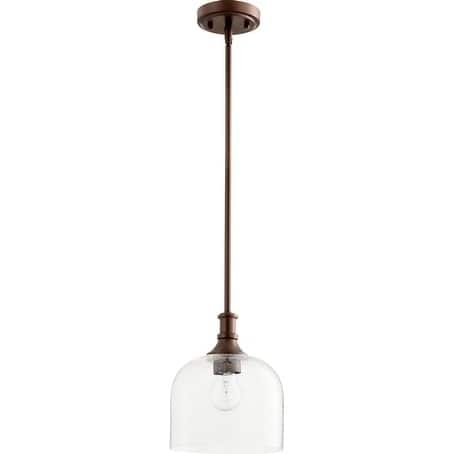 Quorum International Richmond Family 1 Light Clear Seeded Pendant Light. - Oiled Bronze