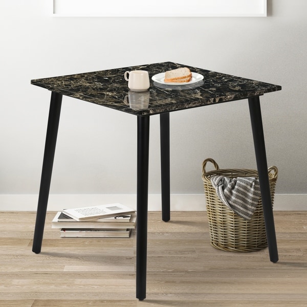 Shop Sleeplanner Square Dining Table with Faux Marble Top, Dark