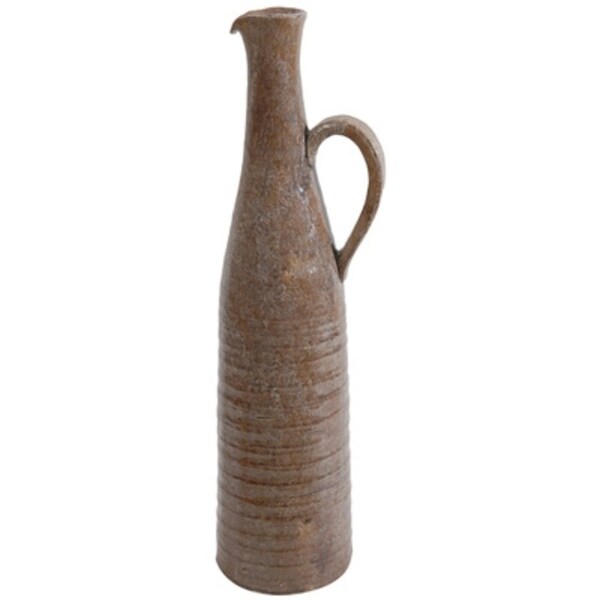 Urbane Ceramic Vase with Handle, Brown