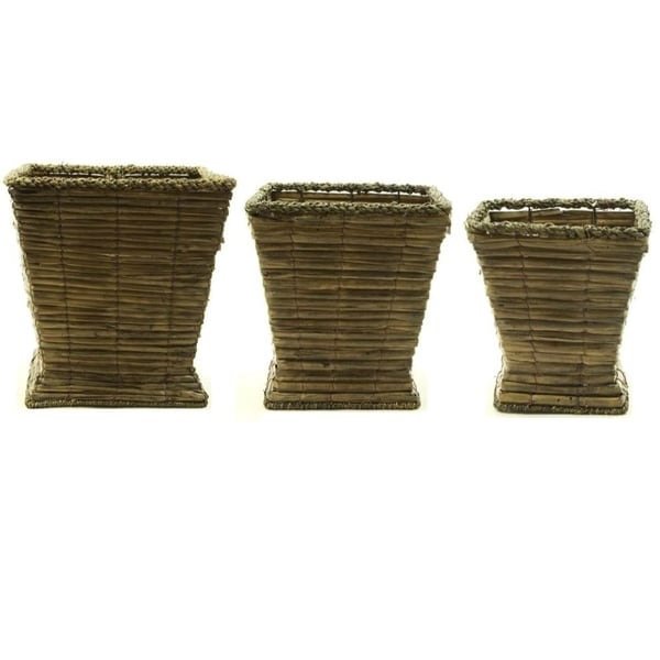 Sea Grass Vase, Light Brown, Set Of 3