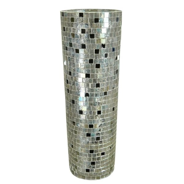 Contemporary Mosaic Glass Vase, Silver Bed Bath & Beyond 21609142