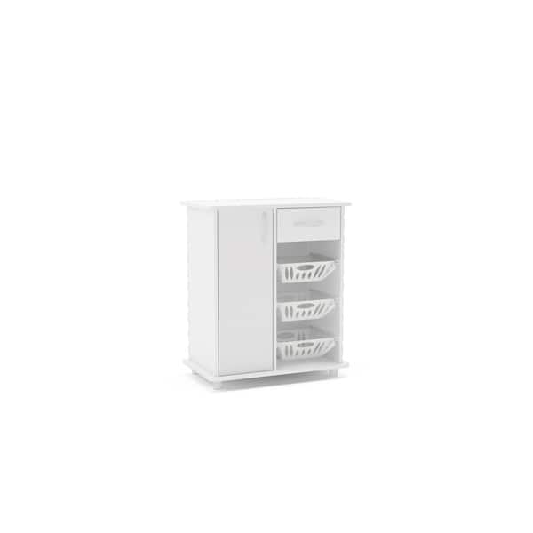 Polifurniture Compact Kitchen Storage Cabinet, White