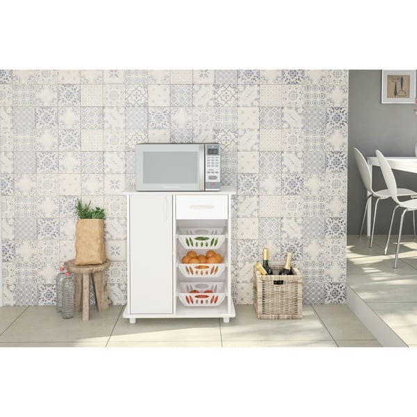 Shop Polifurniture Compact Kitchen Cabinet With 3 Baskets White