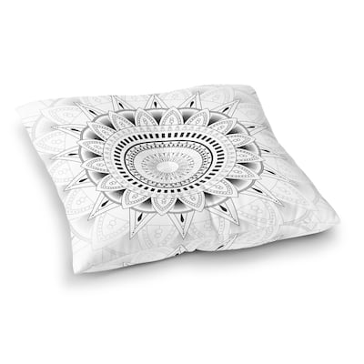 Mandala Black And White Floor Pillow By Kavka Designs