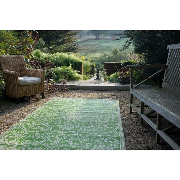 Shop Fab Habitat Indoor Outdoor Rug Murano Lime Green Cream 6
