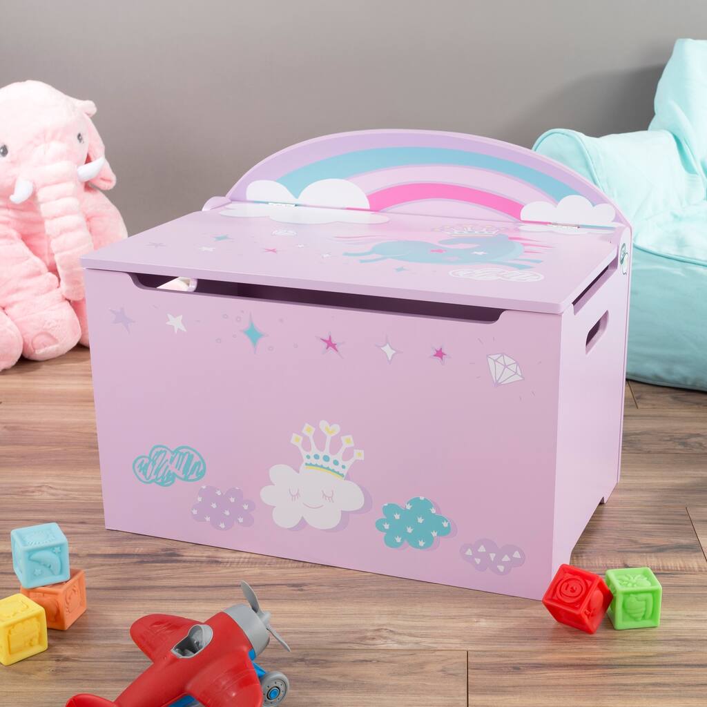 Toy Box-Storage Bench Seat - Kids-Organization Chest-Toys, Stuffed Animals, Clothes, Blankets-Bedroom and more by Hey! Play!