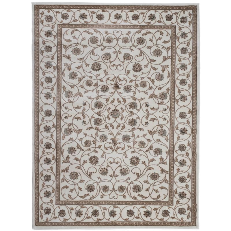 Admire Home Living Plaza Floral Scroll Area Rug