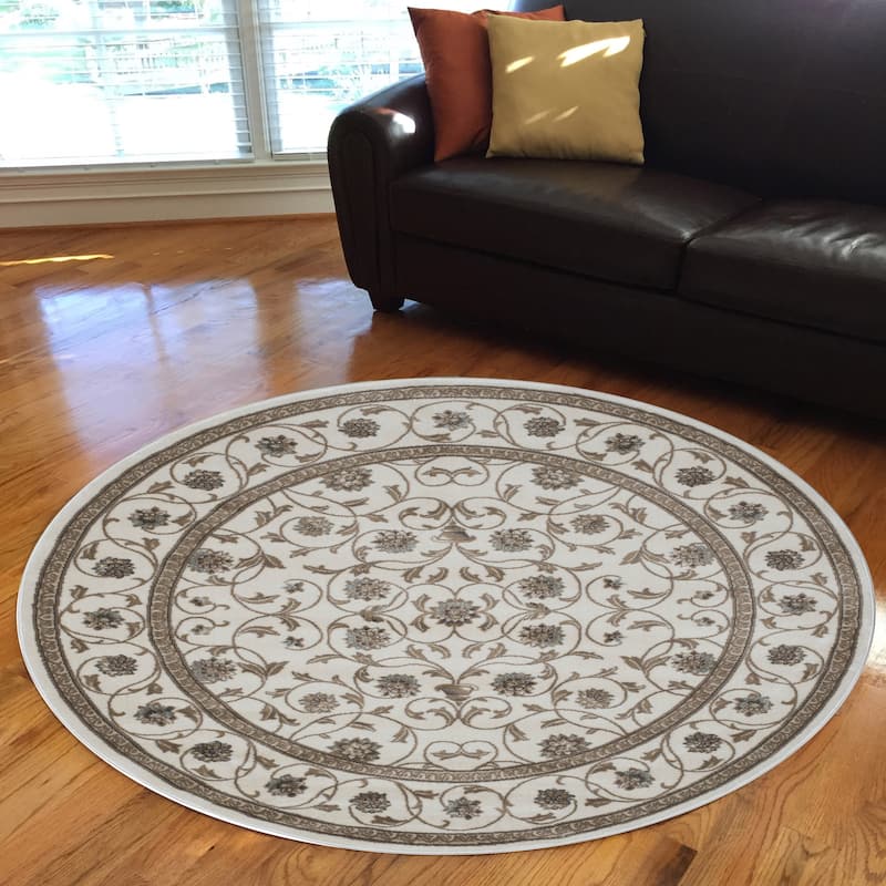 Admire Home Living Plaza Floral Scroll Area Rug
