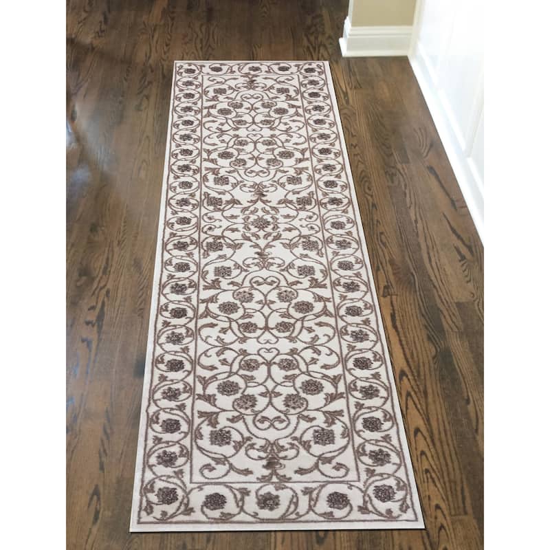 Admire Home Living Plaza Floral Scroll Area Rug