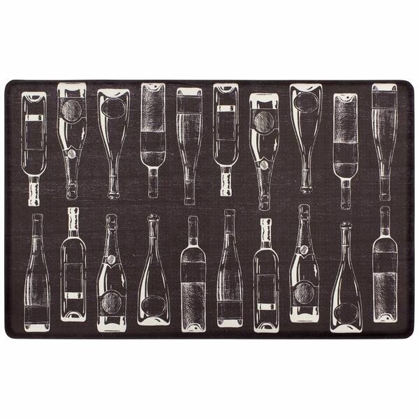 SUSSEXHOME Wine Design Gray-Black 20 in. x 59 in. Cotton Kitchen