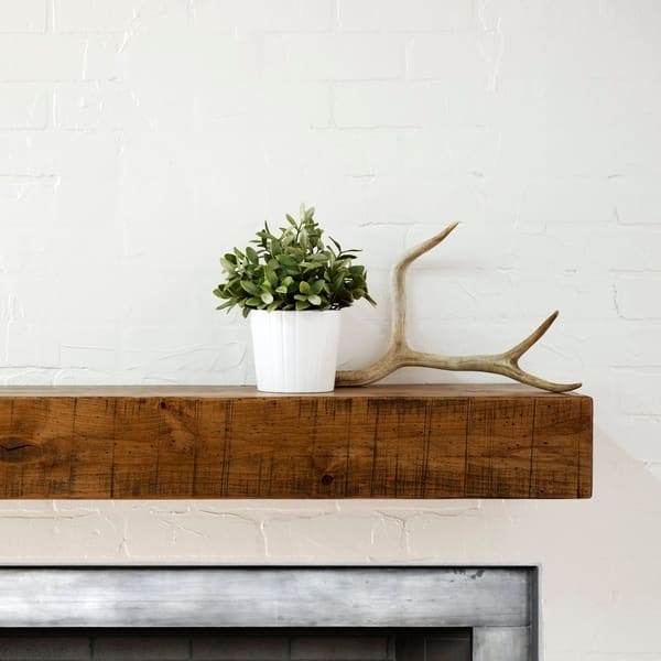 Shop Rustic Fireplace Mantel Shelf Overstock 21612269