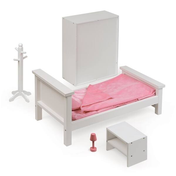 Badger Basket Bedroom Furniture Set For 18 Inch Dolls White Pink On Sale Overstock 21612293