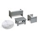 preview thumbnail 3 of 3, Badger Basket Living Room Furniture Set for 18 inch Dolls - Gray/White