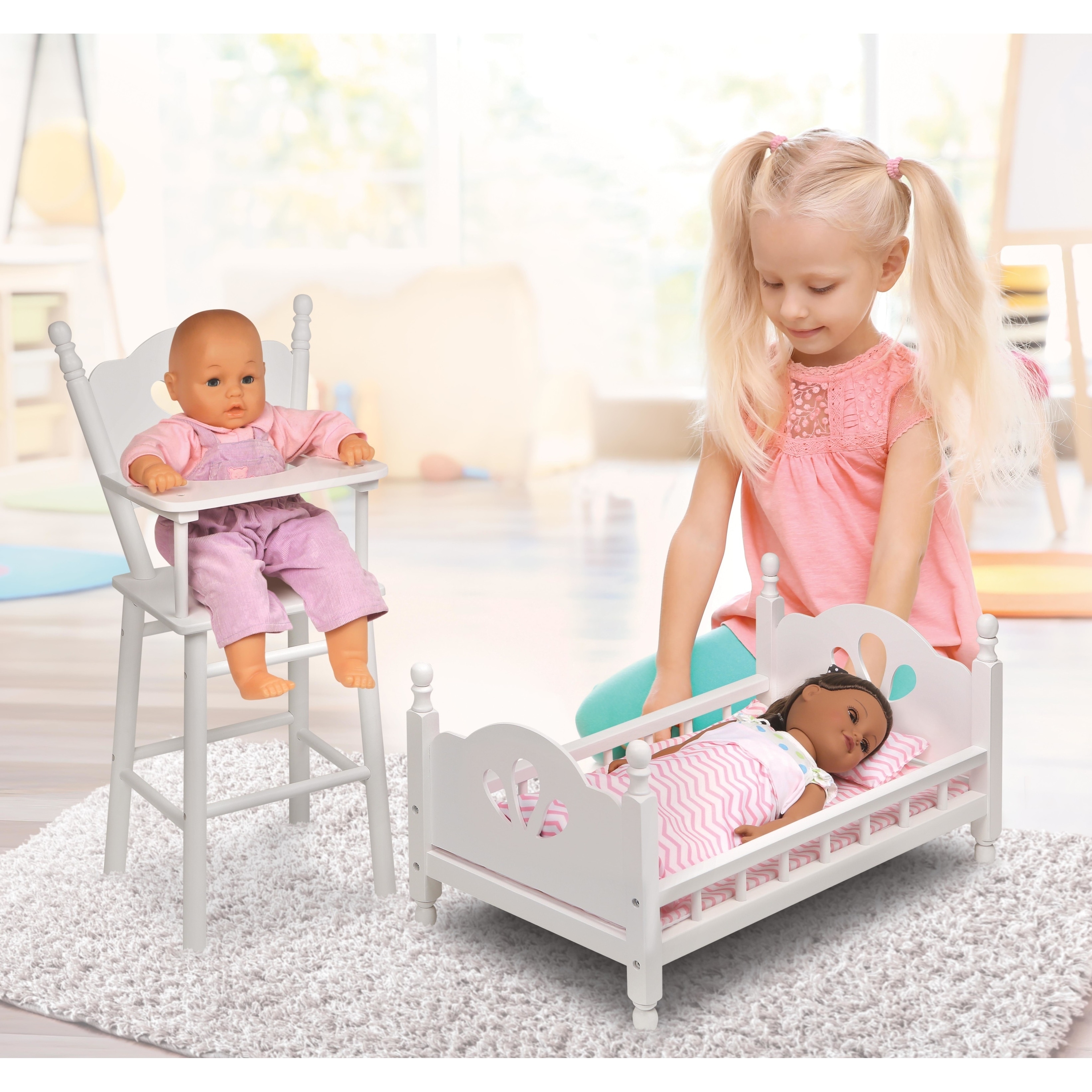 doll crib high chair set