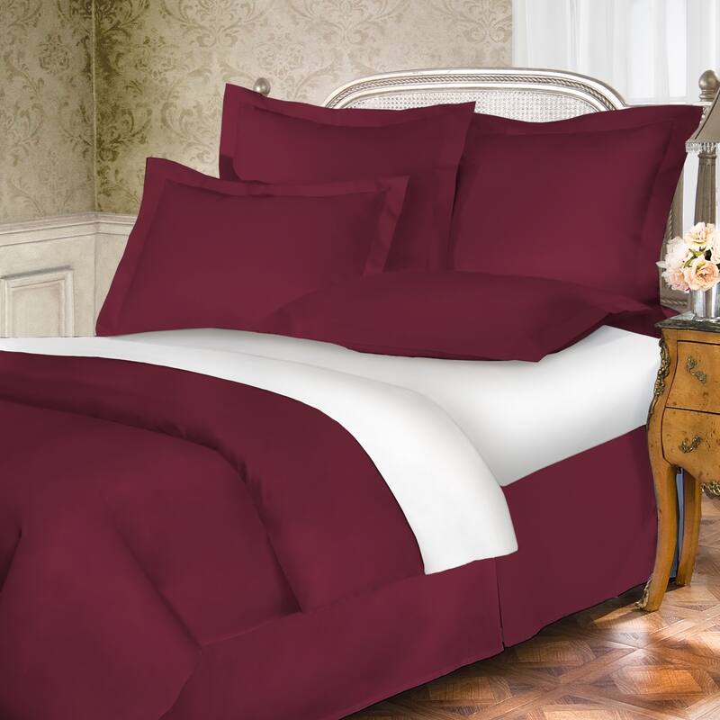 400 Thread Count 100 Percent Cotton Shams - Merlot - Euro Square
