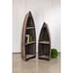 preview thumbnail 1 of 1, Decorative Wooden Boat with Shelves - Set of 2