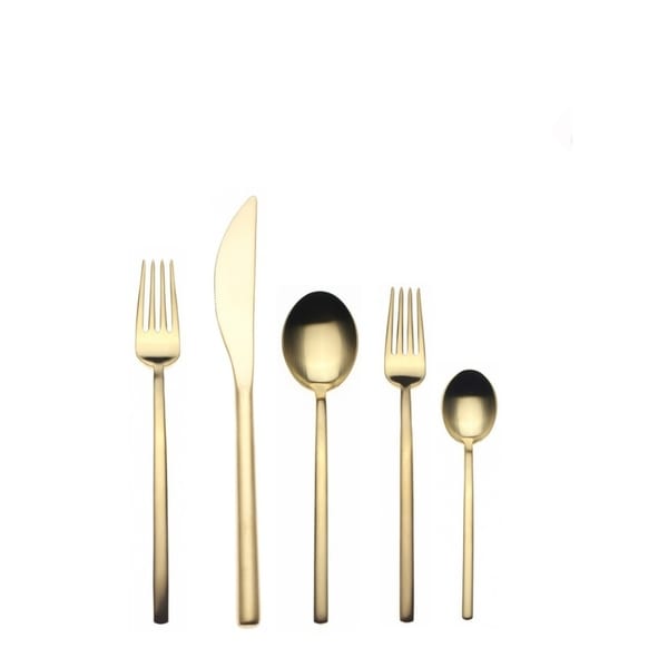 Due Ice Oro 5-piece PVD Titanium Coated Stainless Steel Flatware Set