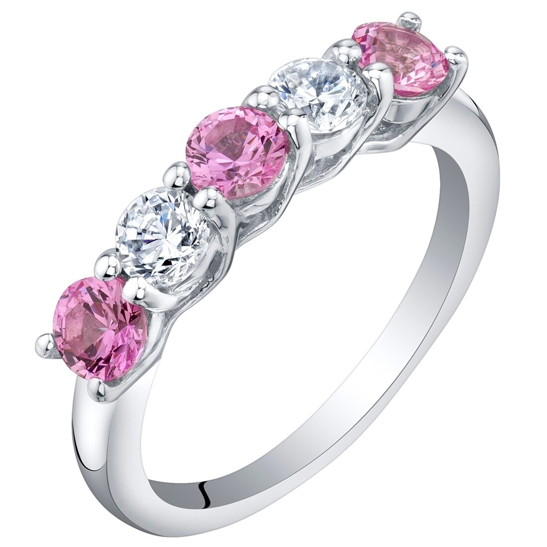 pink sapphire silver ring