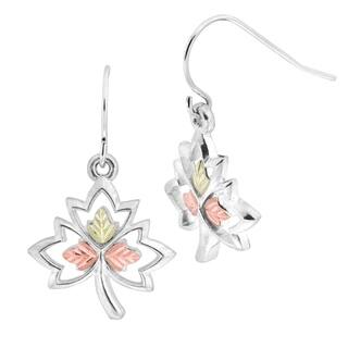 Fine Black Hills Gold Earrings For Less Black Hills Gold On Silver Maple Leaf Earrings