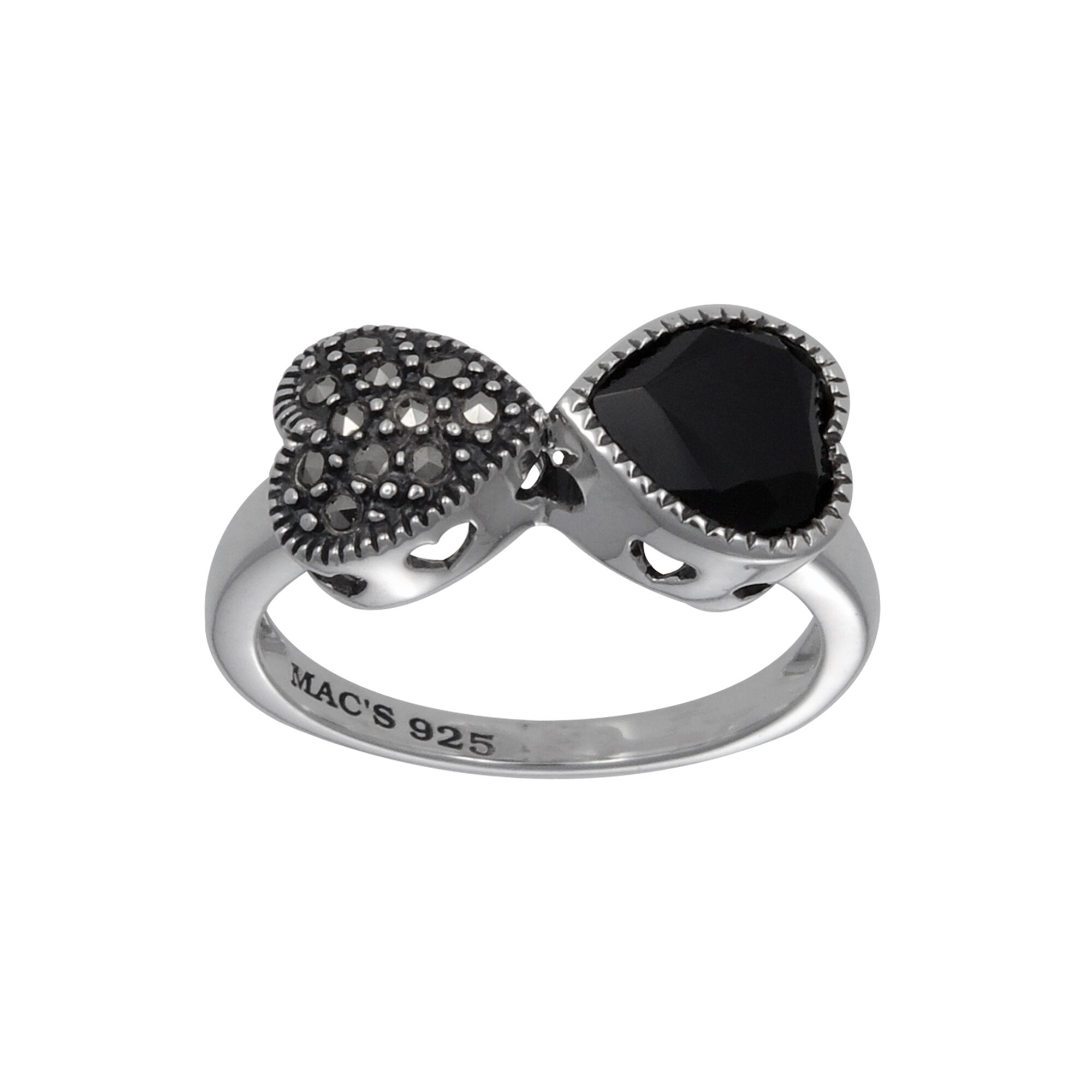 black onyx heart ring