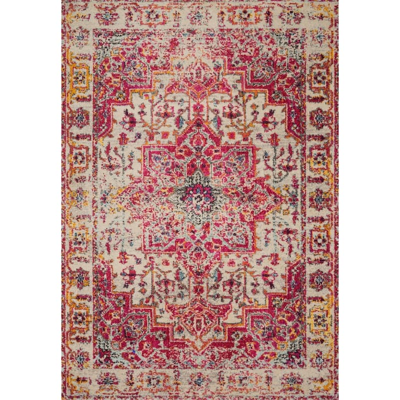 Alexander Home Vintage Boho Medallion Distressed Area Rug