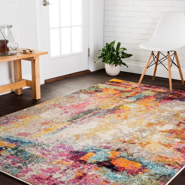 Alexander Home Vintage Bohemian Pink/ Multi Abstract Distressed Rug - 10' x 14'