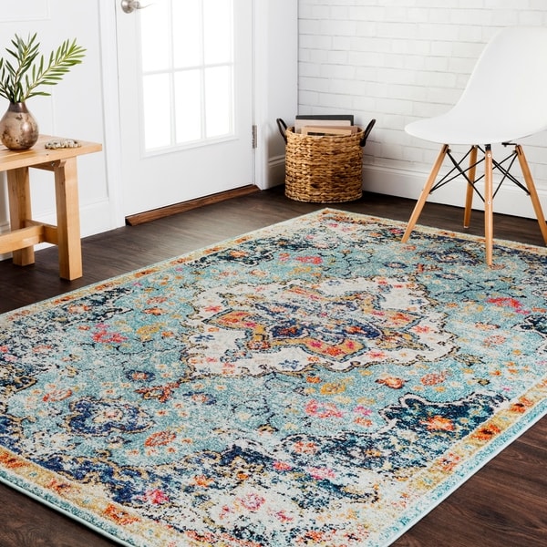 Shop Vintage Bohemian Blue/ Multi Floral Medallion ...