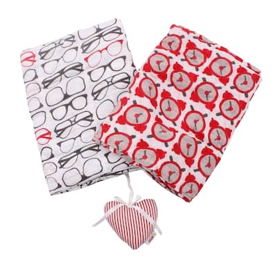 Pair of Large Cotton Baby Swaddler Blankets