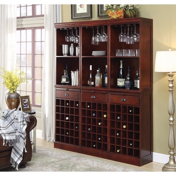 Traditional Style Ious Wine Wall Bar Unit In Wood Cherry Traditional Style Ious Wine Wall Bar Unit In Wood Cherry Brown Free Shipping Today 21617206