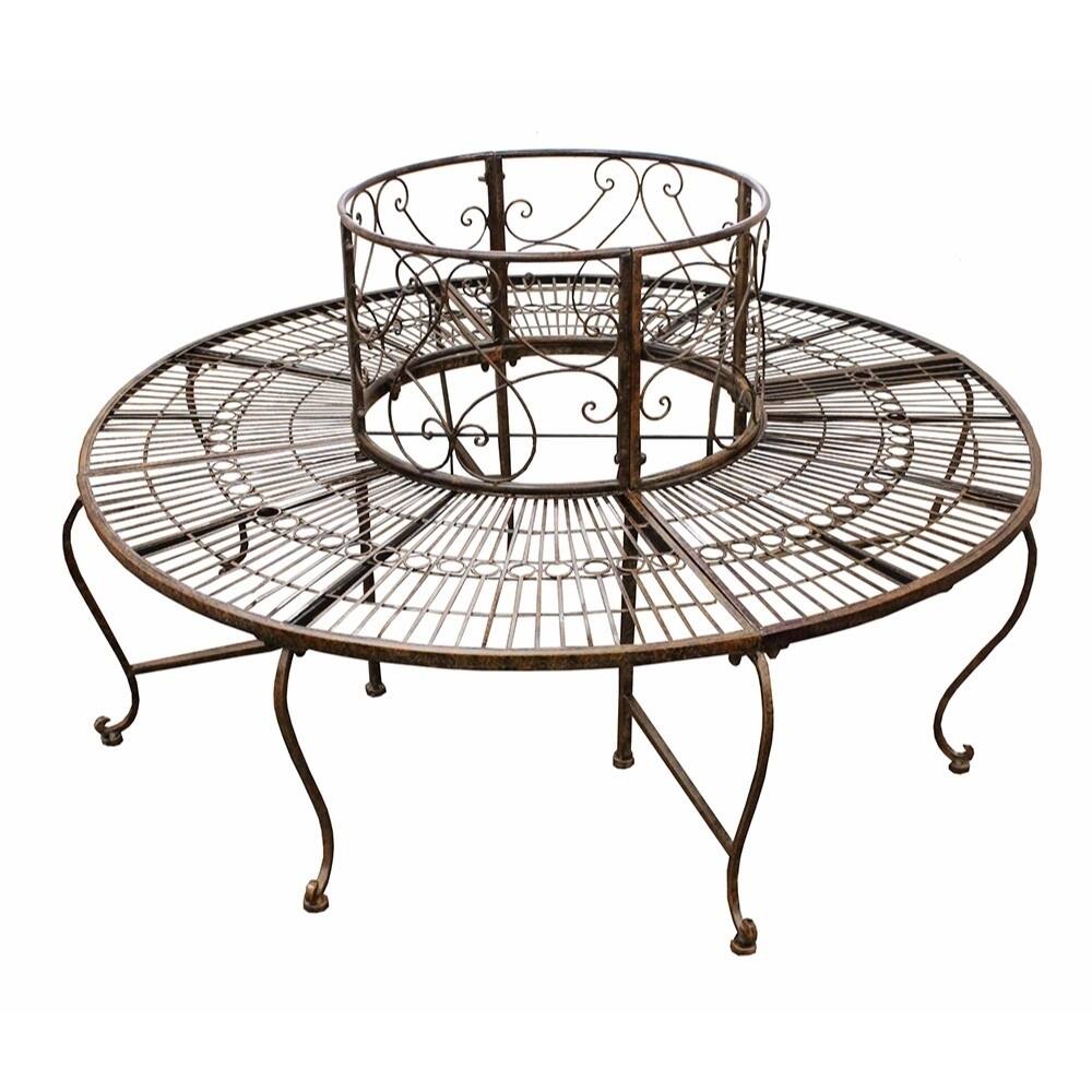 Metal Surround Tree Bench, Copper