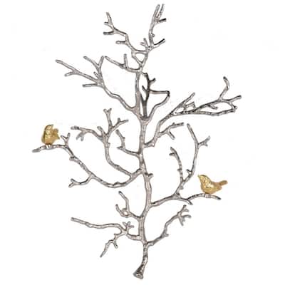 Splendid Aluminum Branch Wall Sculpture, Small, Silver