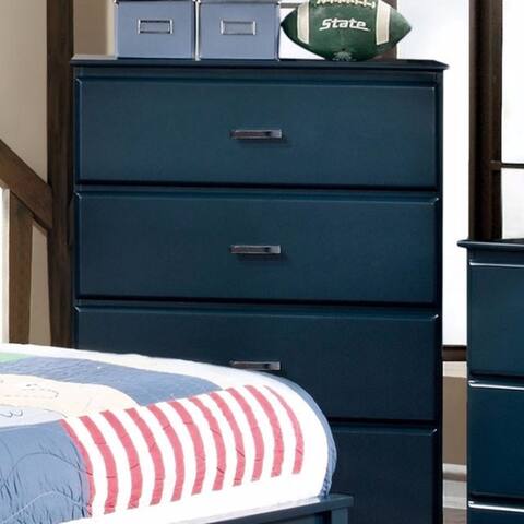 Transitional Style Chest With Metal Drawer Pulls Blue By Today